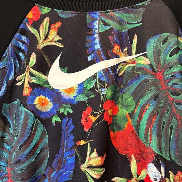Nike Damask Cropped Sweatshirt Crewneck Floral Hawaiian Skater Athletic Large - Picture 5 of 10